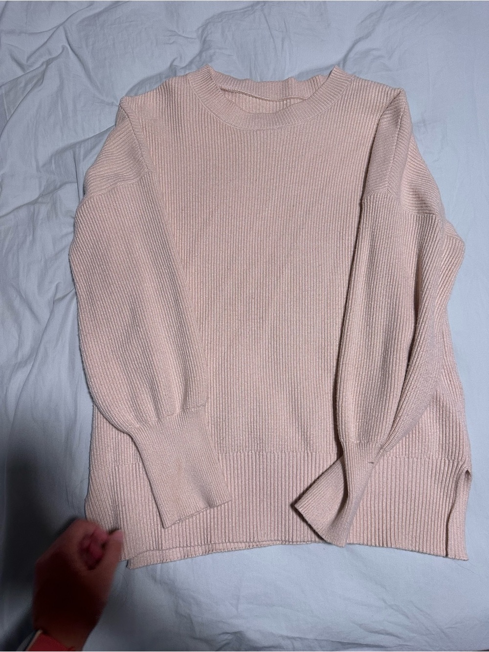 Womens Soft Cream Crewneck Sweater